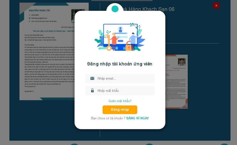 Thao tác tạo thư xin việc online dễ dàng